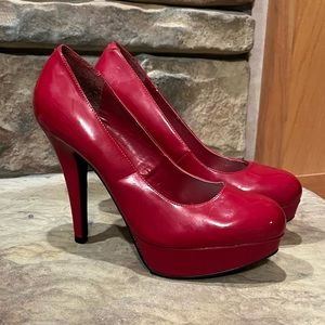 Red Platform Pumps by Guess 8.5